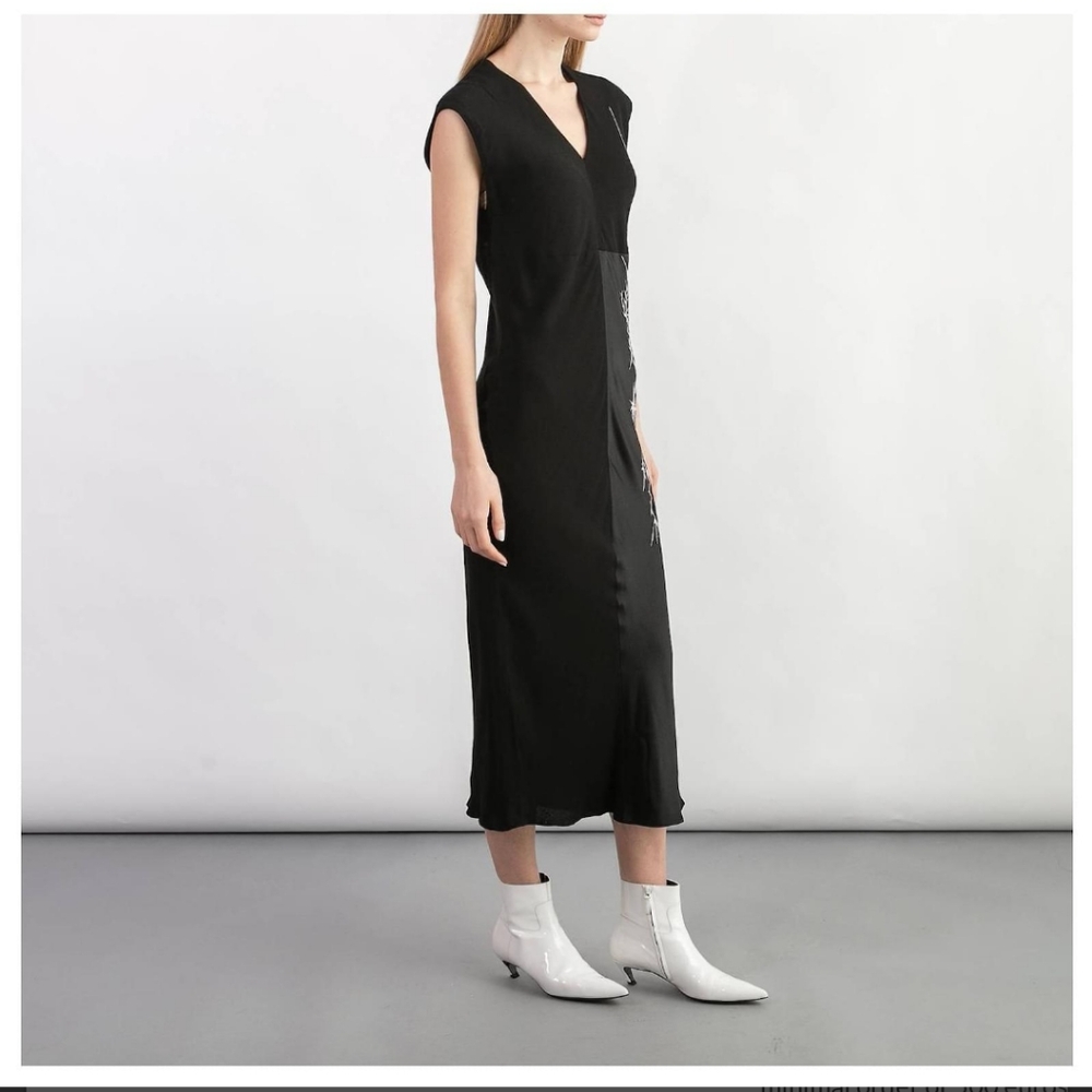 Haider Ackermann Black Embroidered Midi Dress Size 36 - Picture 2 of 15